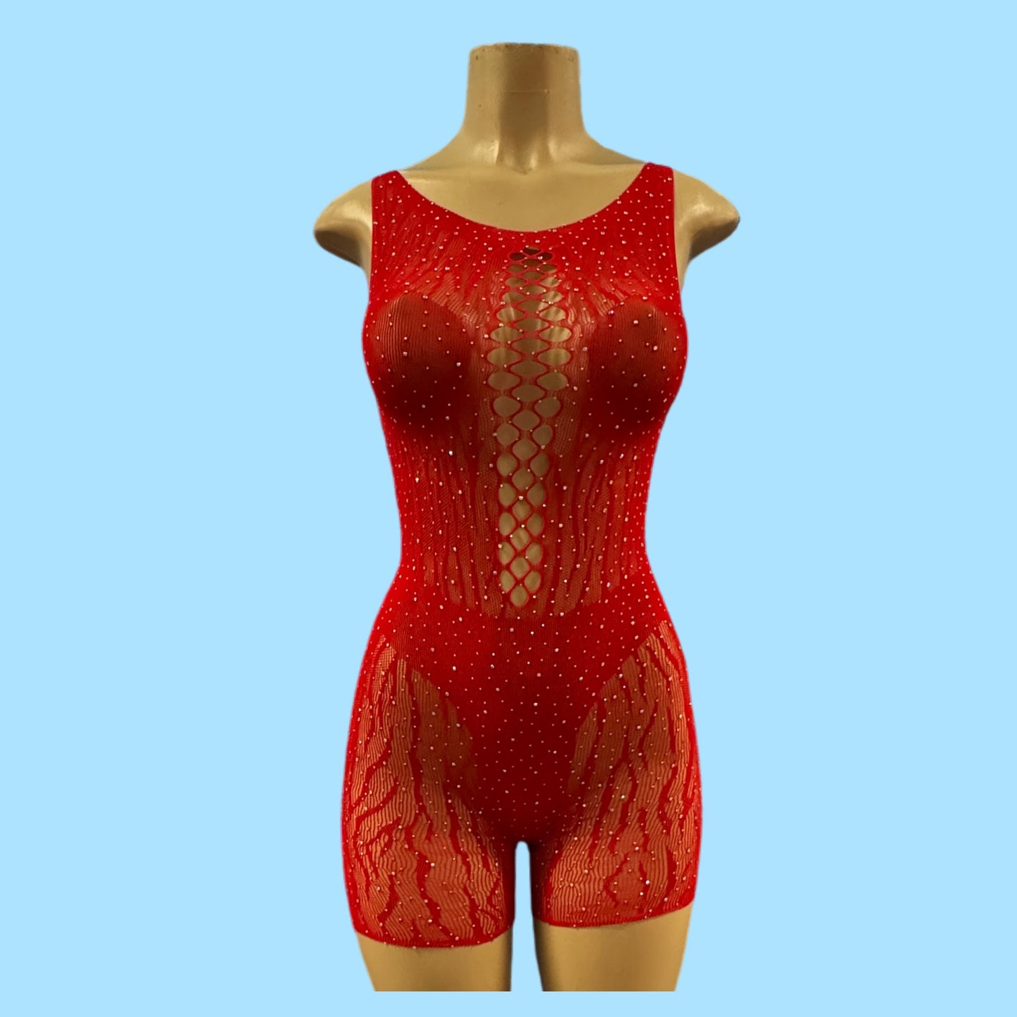 Mesh Rhinestone Bodysuit