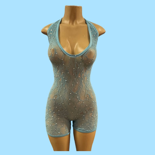 Fitted Rhinestone Bodysuit