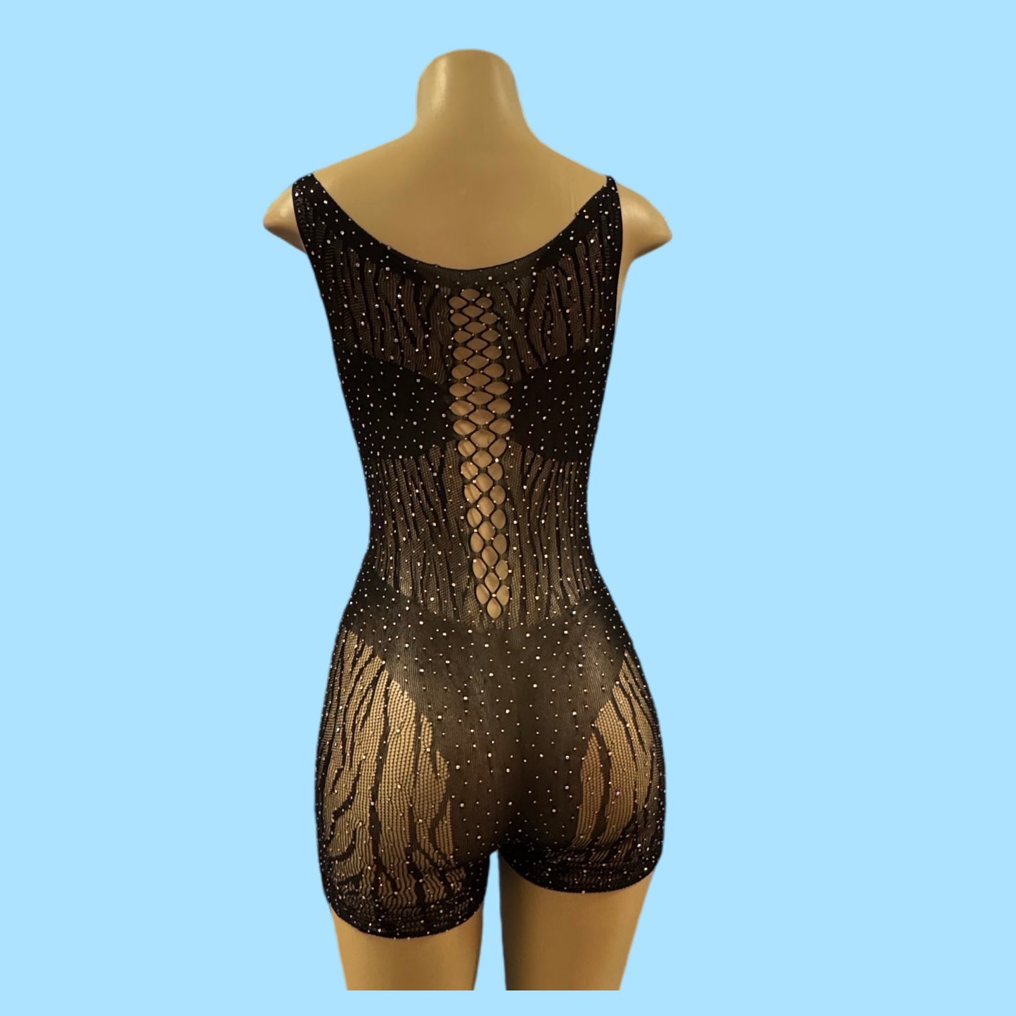 Mesh Rhinestone Bodysuit