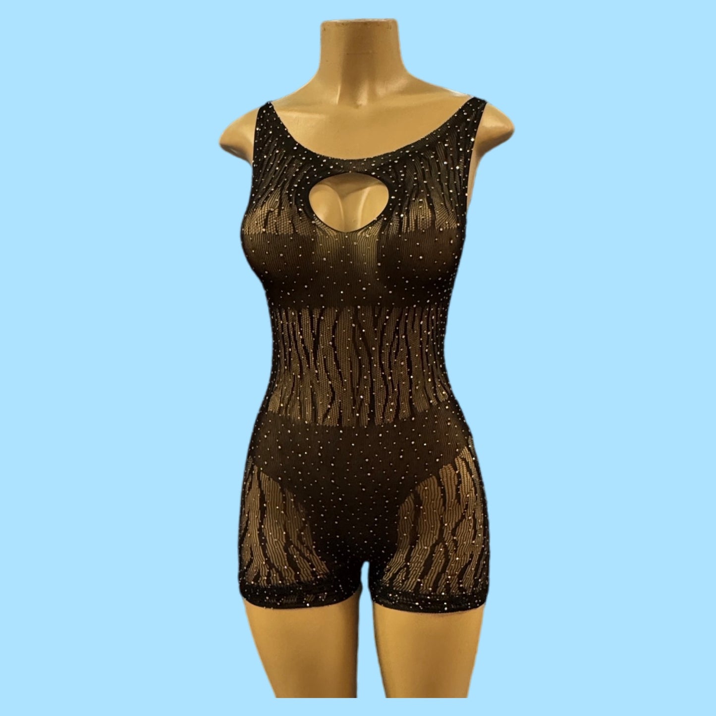 Mesh Rhinestone Bodysuit